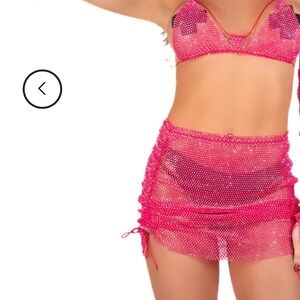 The Lumi Shop Hand Stitched rhinestone Set - hot pink Disco Barbie